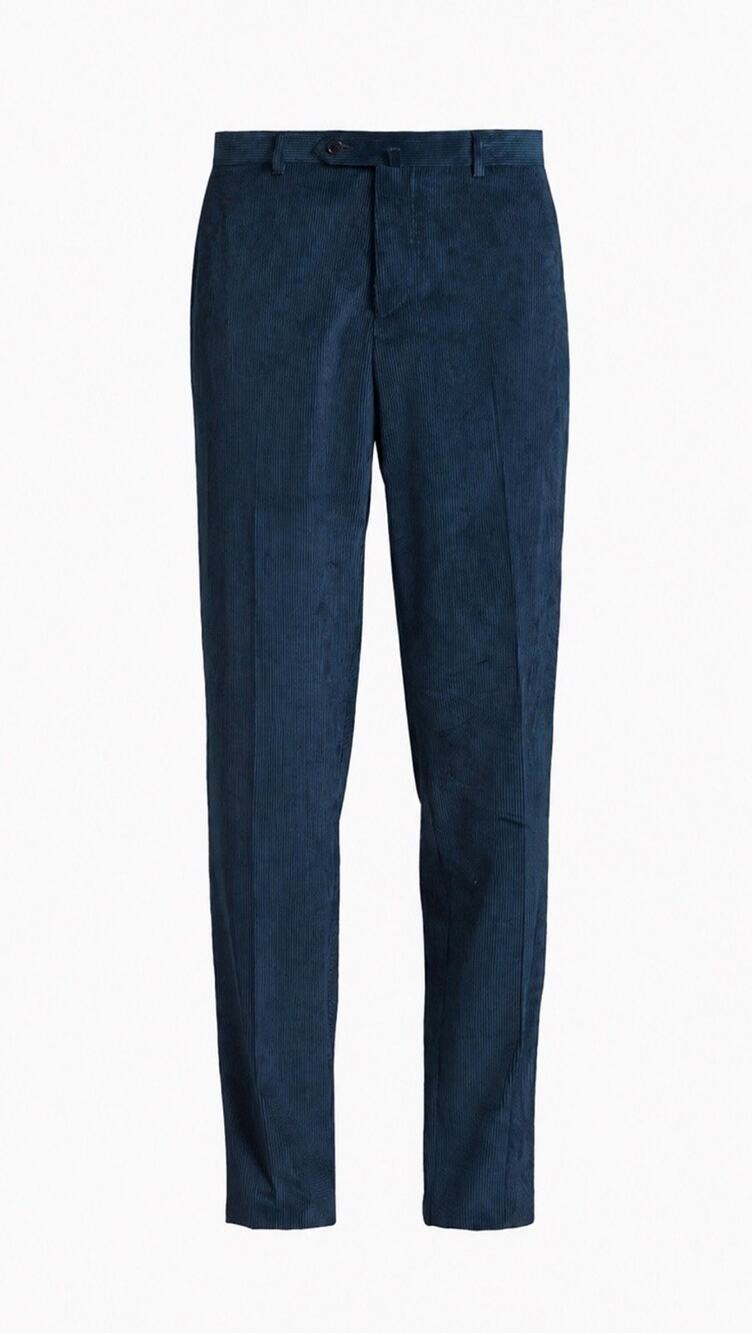 NWT Saks Fifth Avenue Navy Blue Cashmere Blend Corduroy Pants Size 36 $298.00